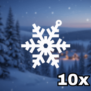 Set 10 Fulgi de Zăpadă Alb din Lemn