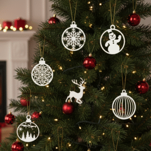 Set 5 Ornamente Crăciun cu Icoane și Simboluri