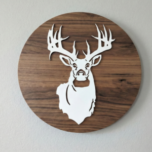 Placă Decorativă Rotundă Cu Cap De Cerb