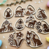 Set 10 Ornamente Paști din Lemn în Formă de Ou