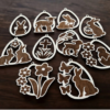 Set 10 Ornamente Paști din Lemn în Formă de Ou