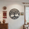 4 Placă Decorativă Rotundă Arborele Vieții din Lemn