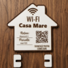 Placă Wi-Fi Personalizată cu Nume Rețea, Parolă și Cod QR