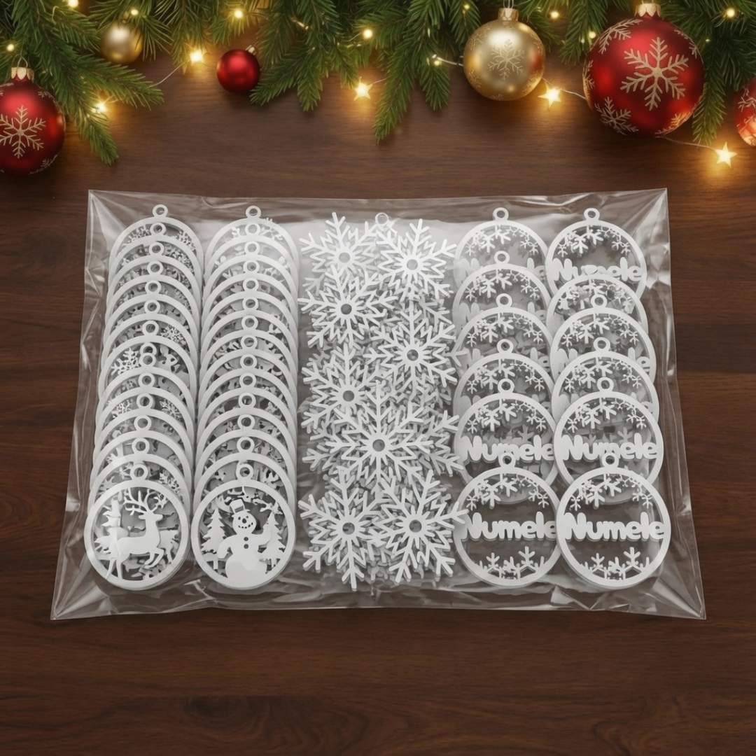 Numele c (1) Pachet Premium 60 Ornamente Brad de Crăciun